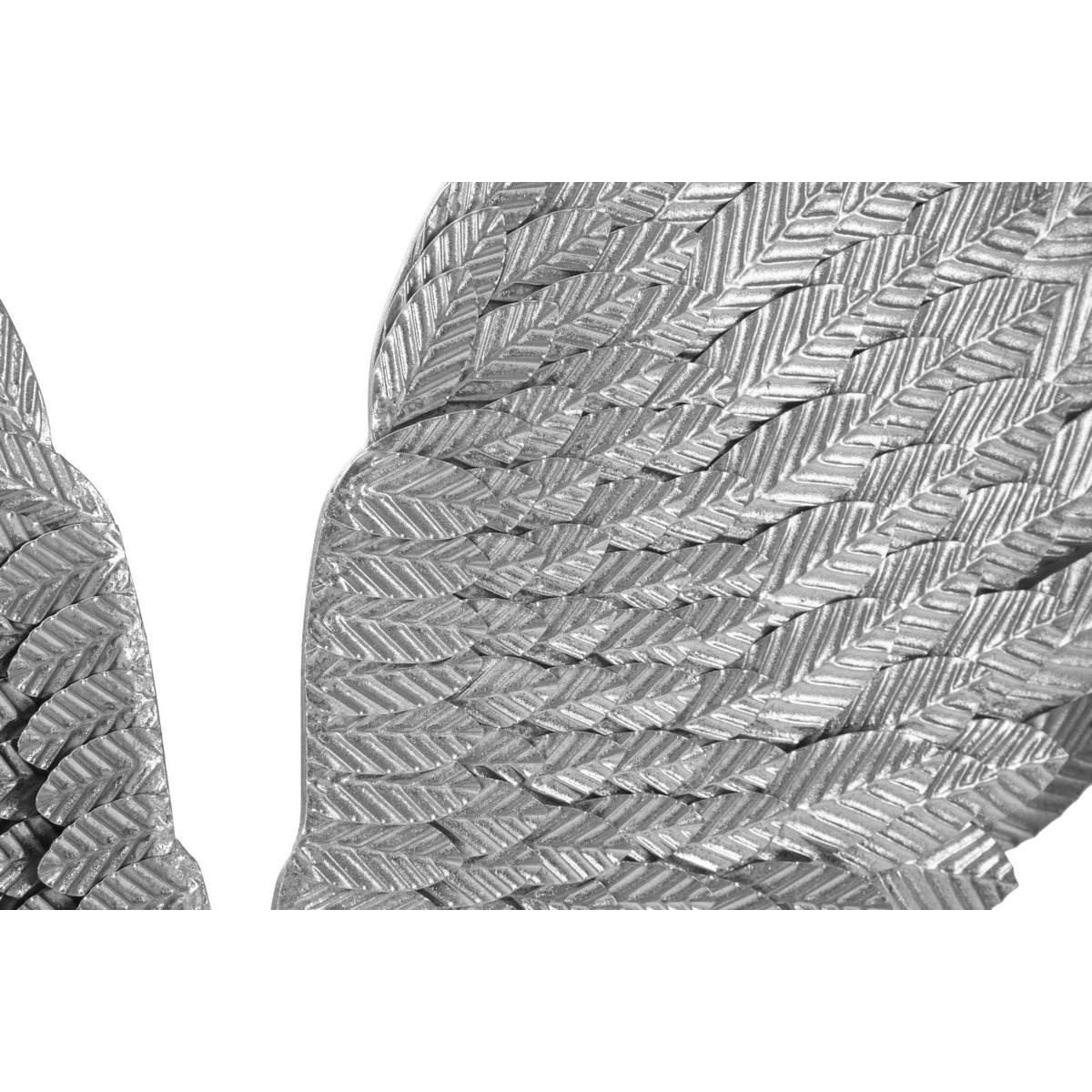 Kendra Home - Decorazione in Metallo 3D Ali 1, Argento, 37,5x3x100 cm