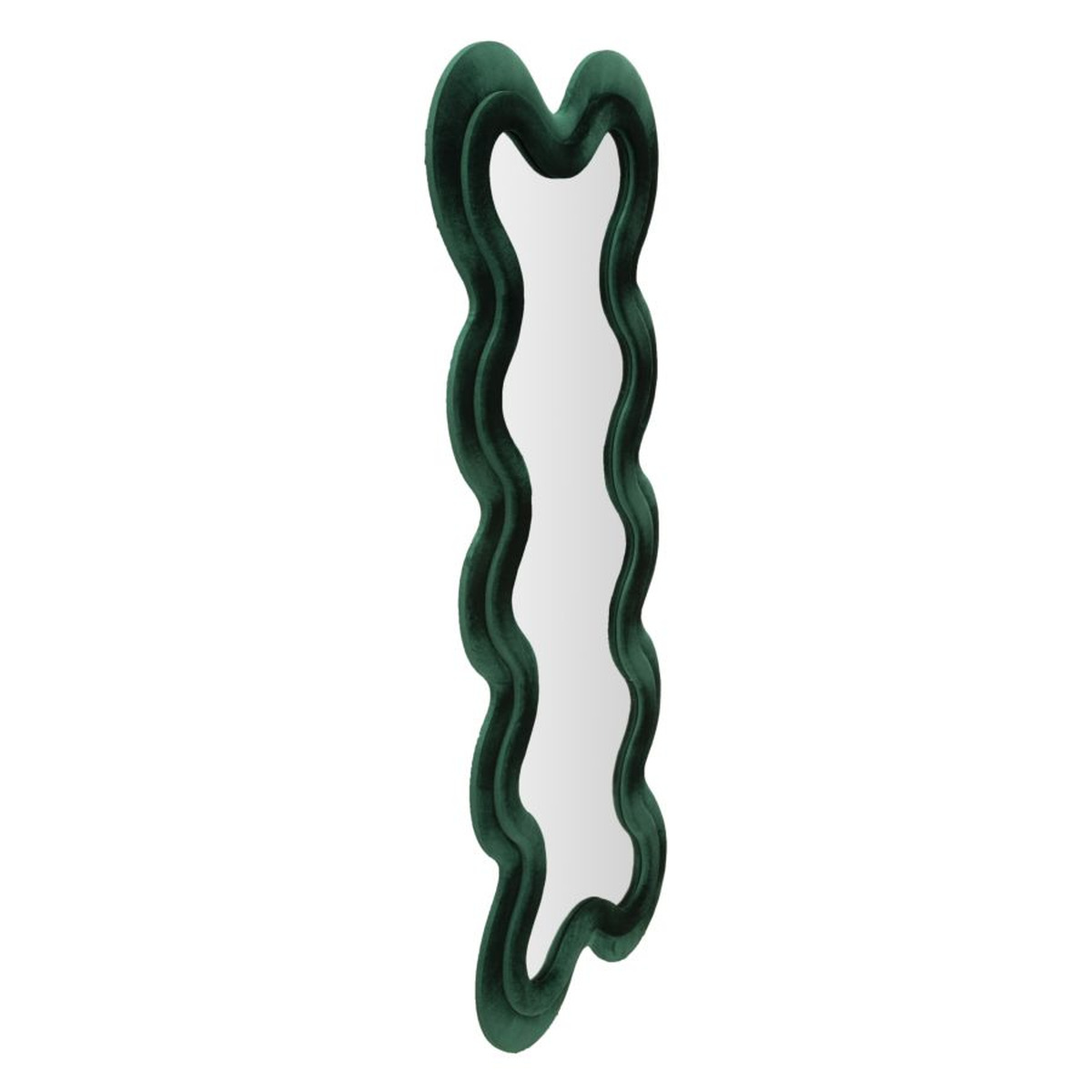 Kendra Home - Specchio con Cornice Onde 4, Verde, 58x4x160 cm