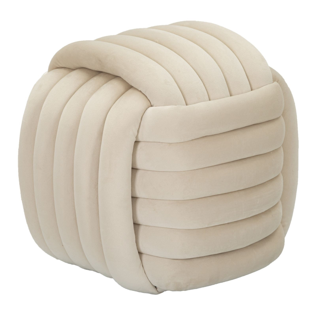 Kendra Home - Pouf Gomitolo 3, Beige, 45x45x45 cm