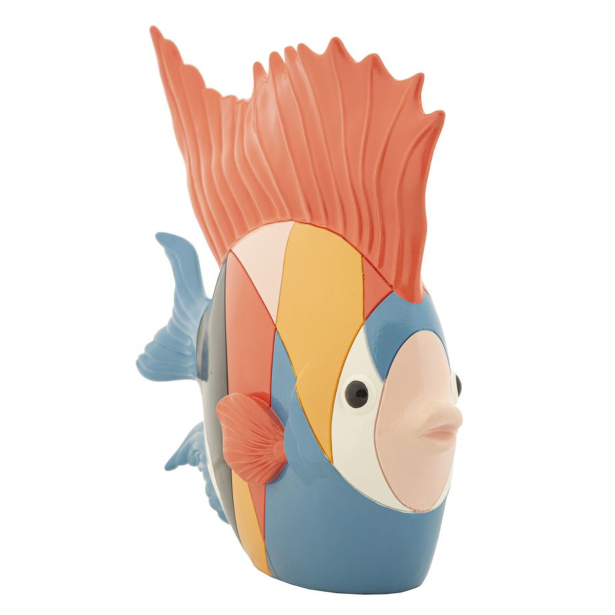 Kendra Home - Scultura Pesce 1, Multicolore, 28x8x25 cm