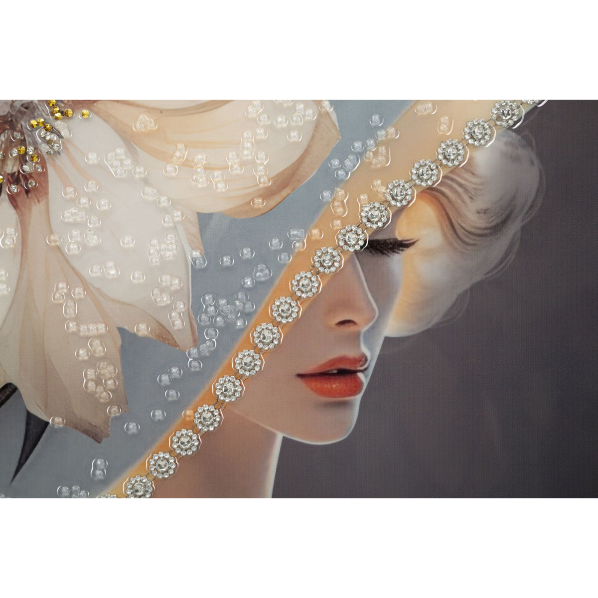 Kendra Home - Stampa su Tela Donna con Fiore, Multicolore, 62x4x92 cm