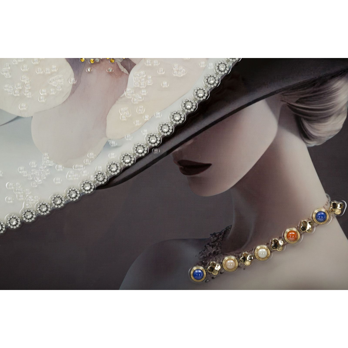 Kendra Home - Stampa su Tela Donna con Fiore 1, Multicolore, 62x4x92 cm