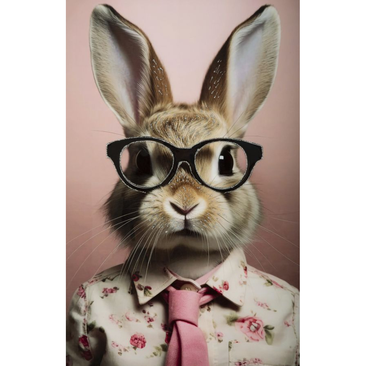 Kendra Home - Canvas Print Rabbit 3, Multicolor, 62,5x2,8x62,5 cm