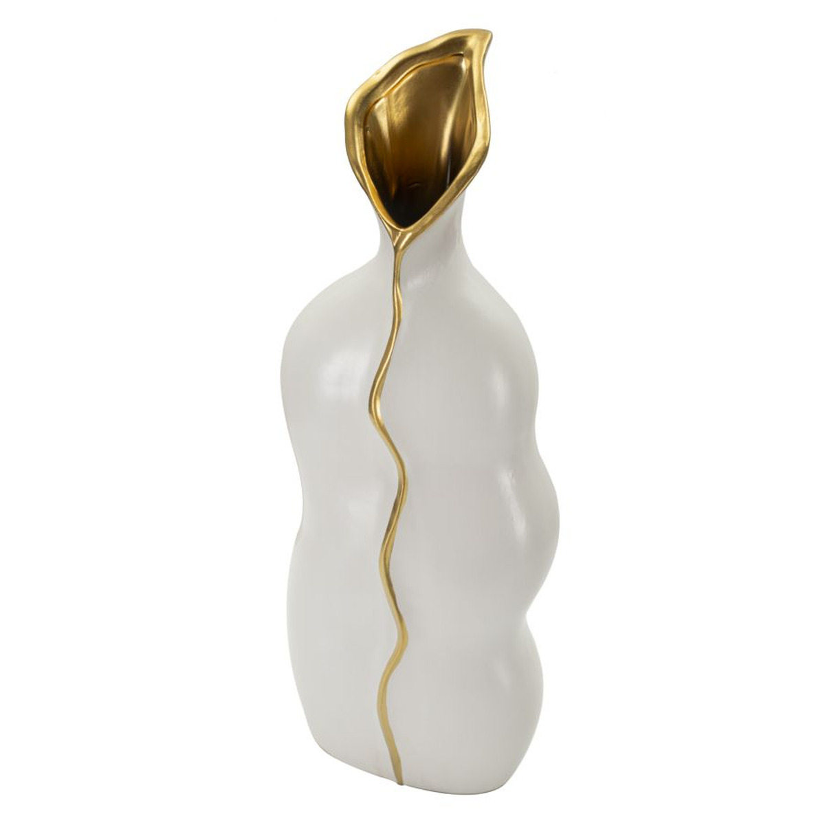 Kendra Home - Decorative Vase VKH642, White, 19,5x10x50 cm