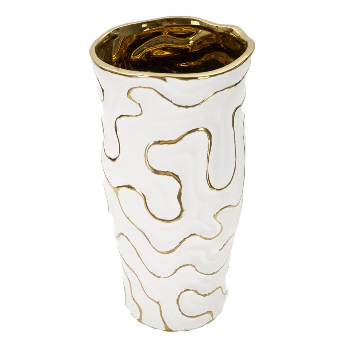 Kendra Home - Vaso Decorativo VKH640, Bianco, 16x16x32,5 cm