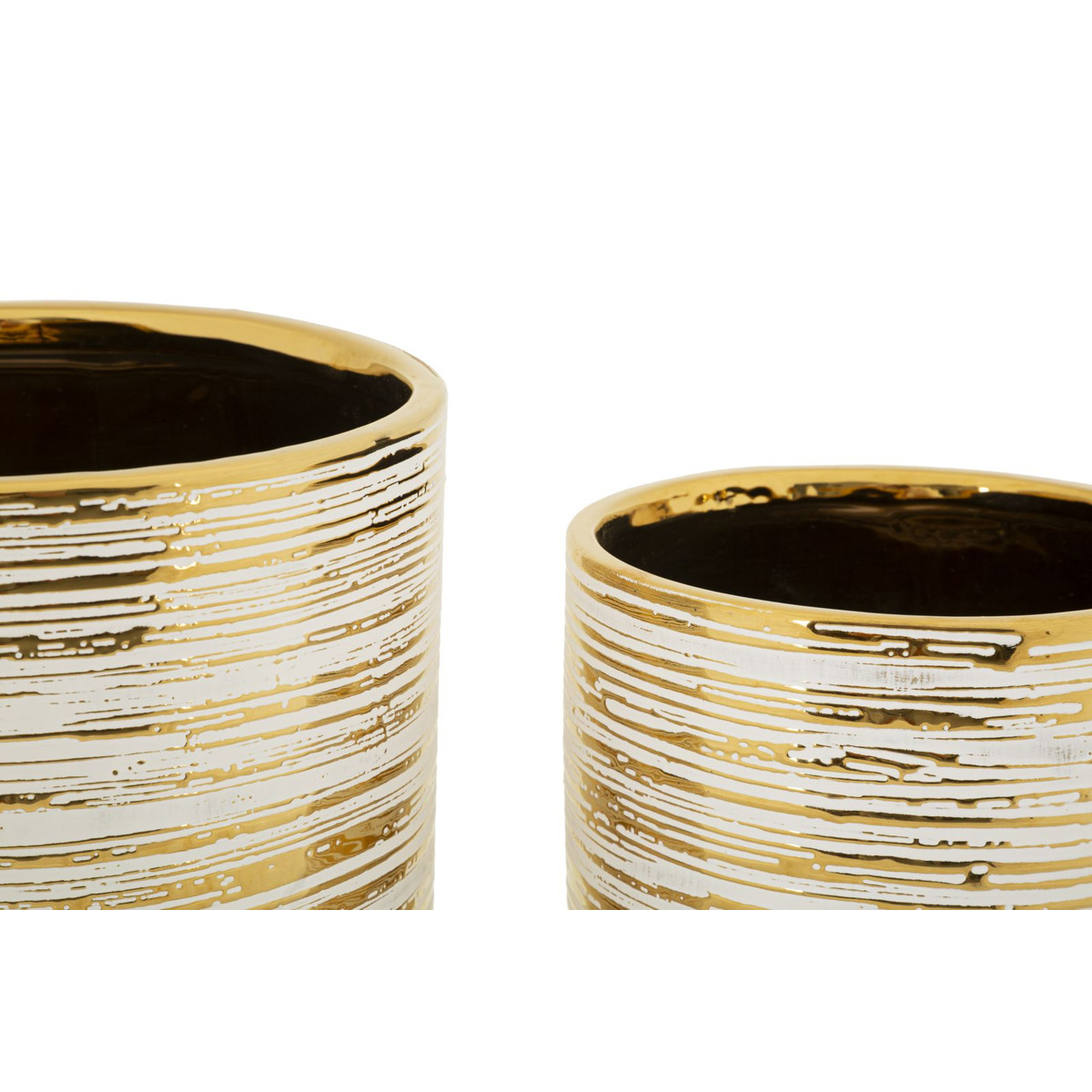 Kendra Home - Set di 2 Vasi Decorativi VKH387, Oro, 23x23x24 cm