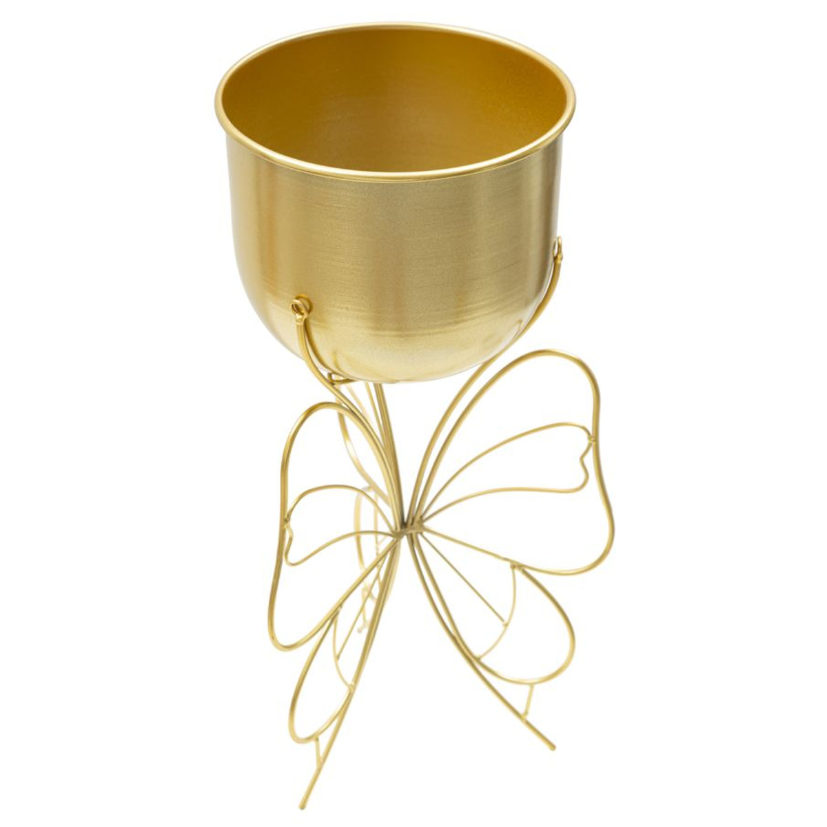 Kendra Home - Vaso per Piante Farfalla 4, Oro, 22x22x45 cm