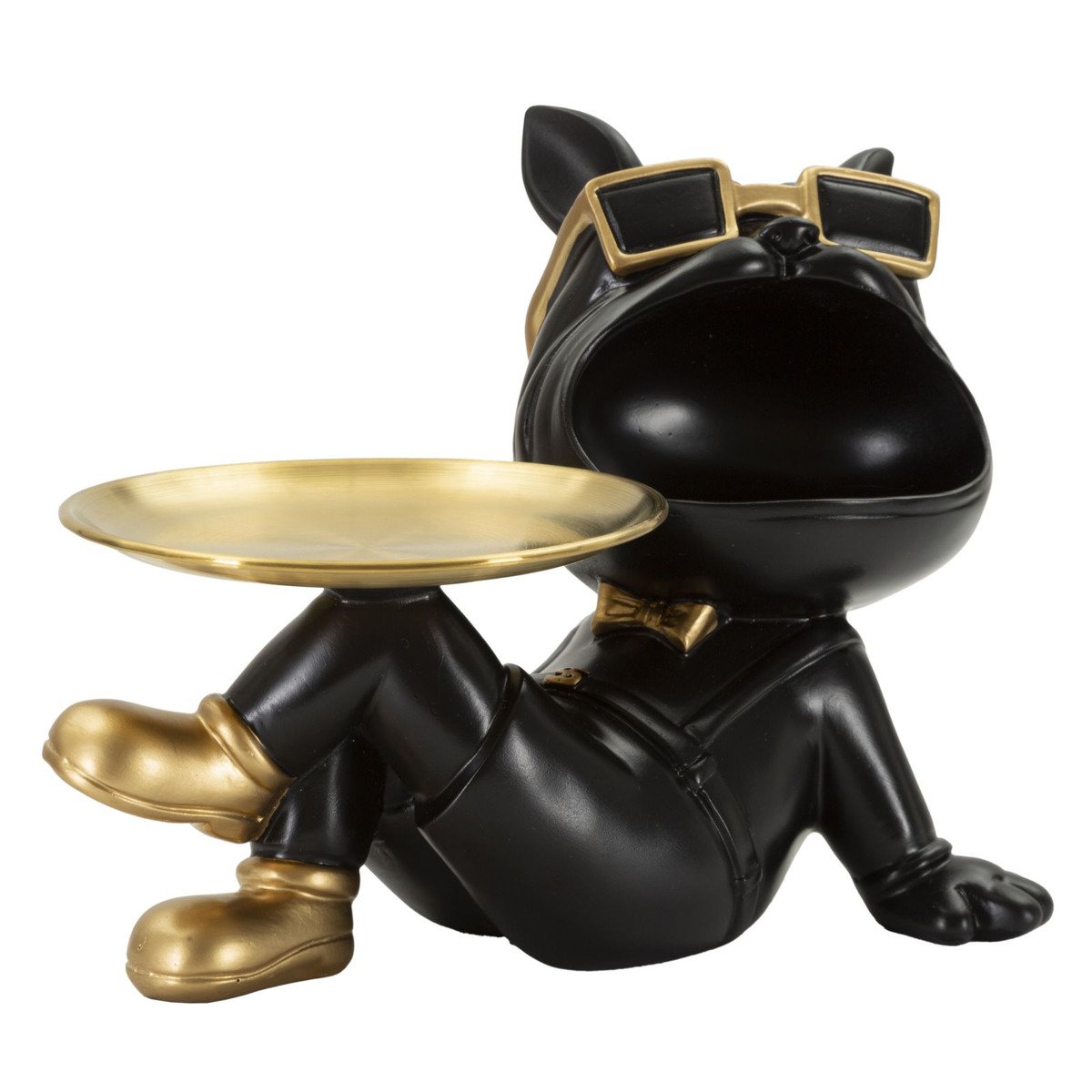 Kendra Home - Vassoio Cane 18, Nero, 27x17x18,5 cm