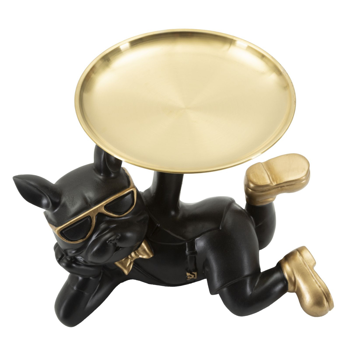 Kendra Home - Vassoio Cane 19, Nero, 27x17x18,5 cm