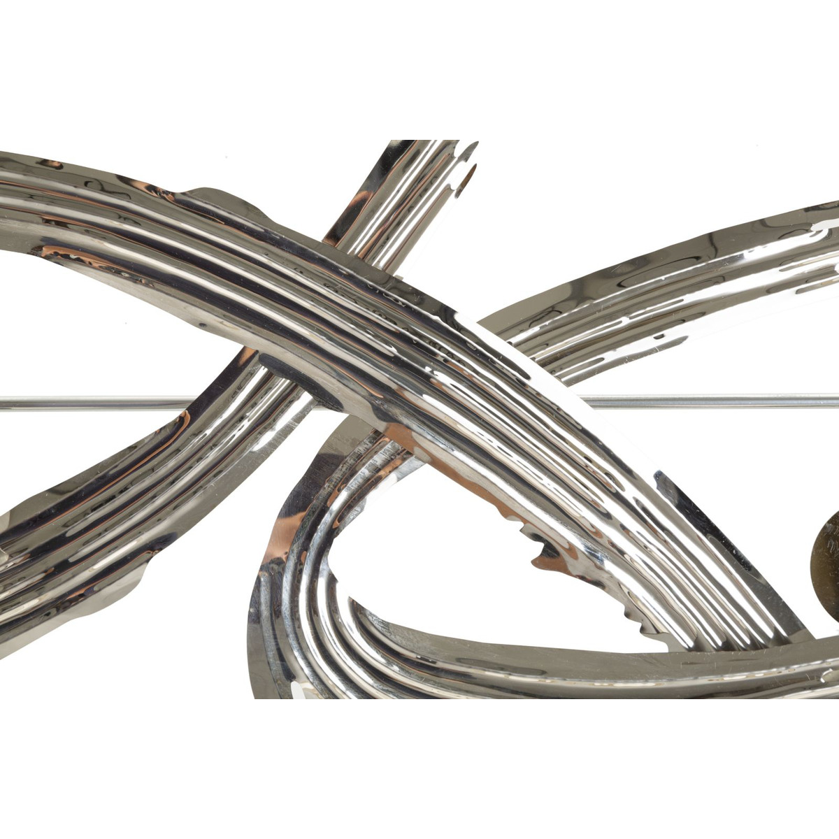 Kendra Home - Decorazione in Metallo 3D Astratto 1, Argento, 121x5x52 cm