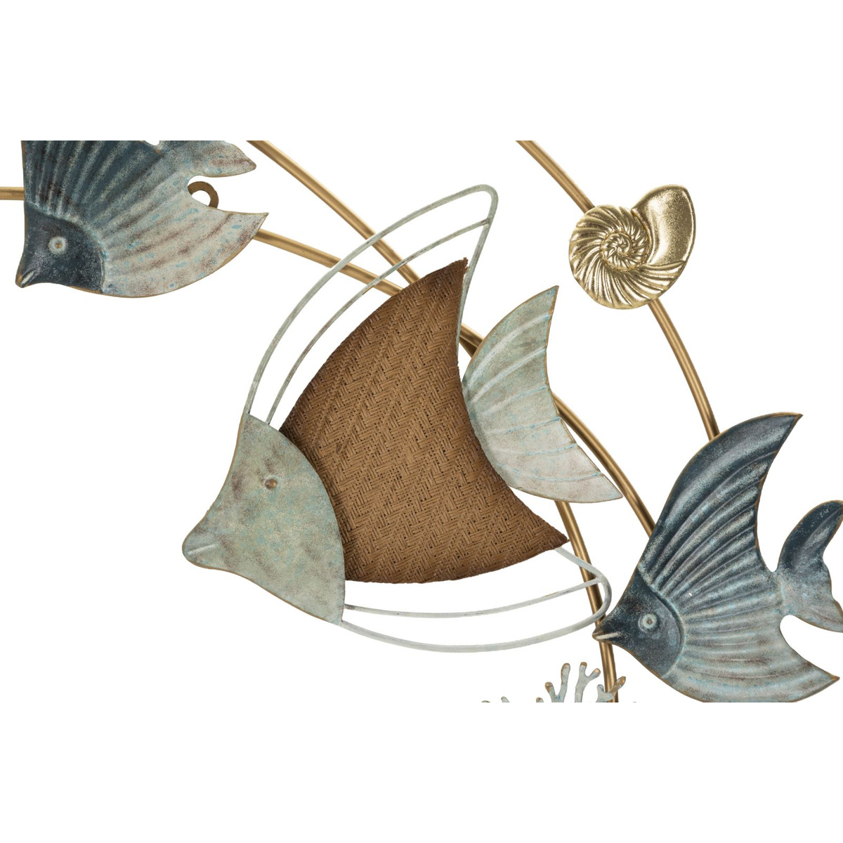 Kendra Home - Decorazione in Metallo 3D Pesce 6, Multicolore, 61x5x86 cm