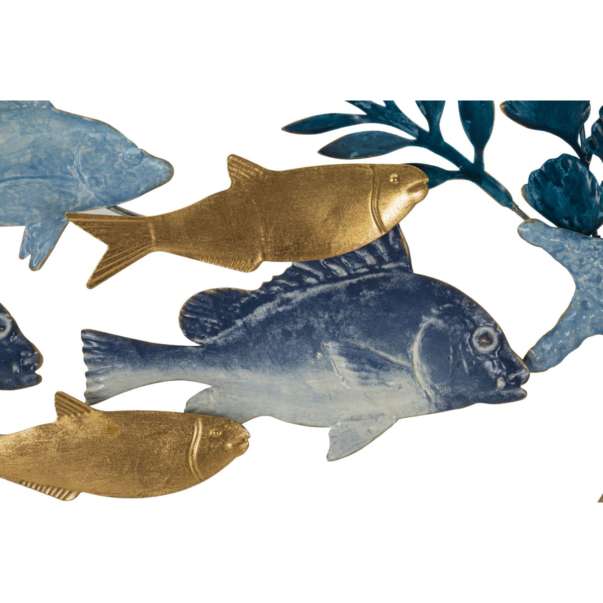 Kendra Home - Decorazione in Metallo 3D Pesce 5, Multicolore, 77x5x63 cm