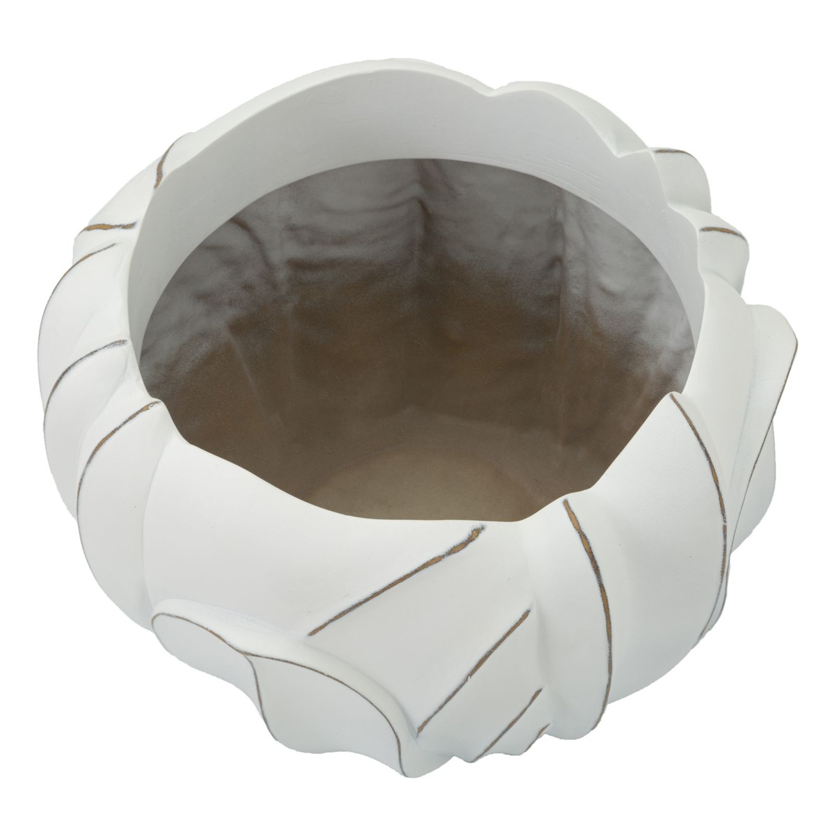 Kendra Home - Vaso Decorativo VKH667, Bianco, 34,5x34,5x23,5 cm