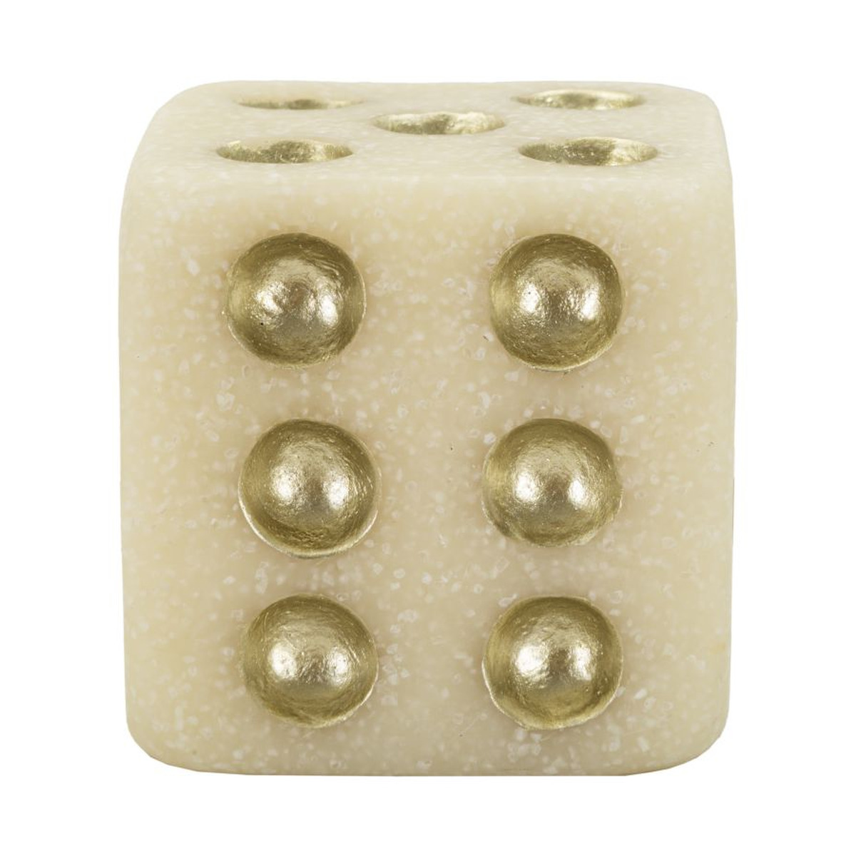 Kendra Home - Scultura Dado 1, Bianco, 8x8x8 cm