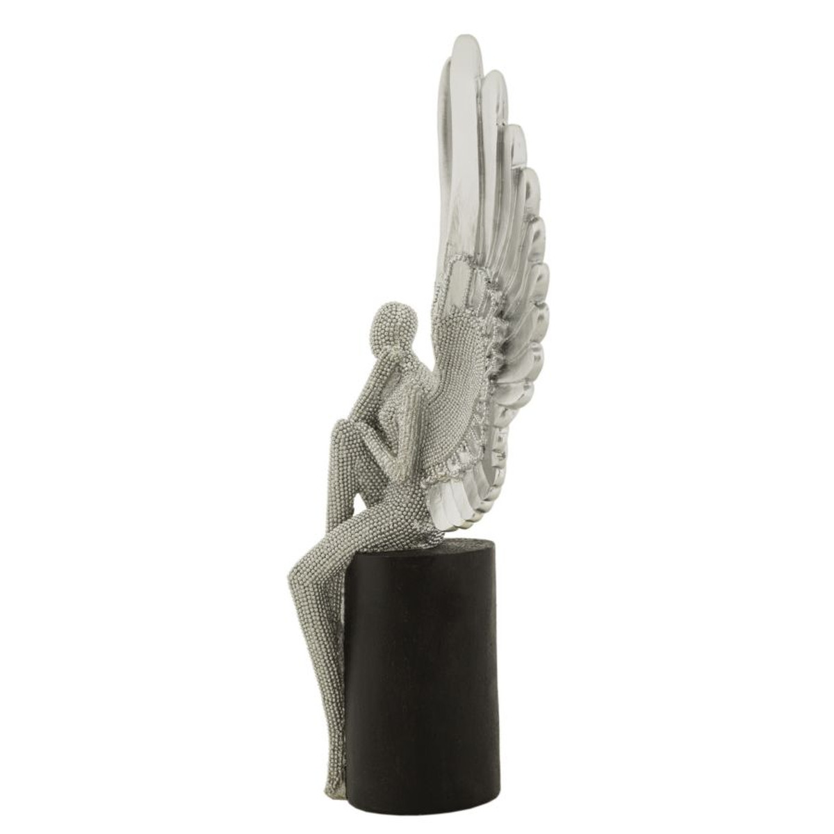 Kendra Home - Scultura Fenice 1, Argento, 24x8x34 cm