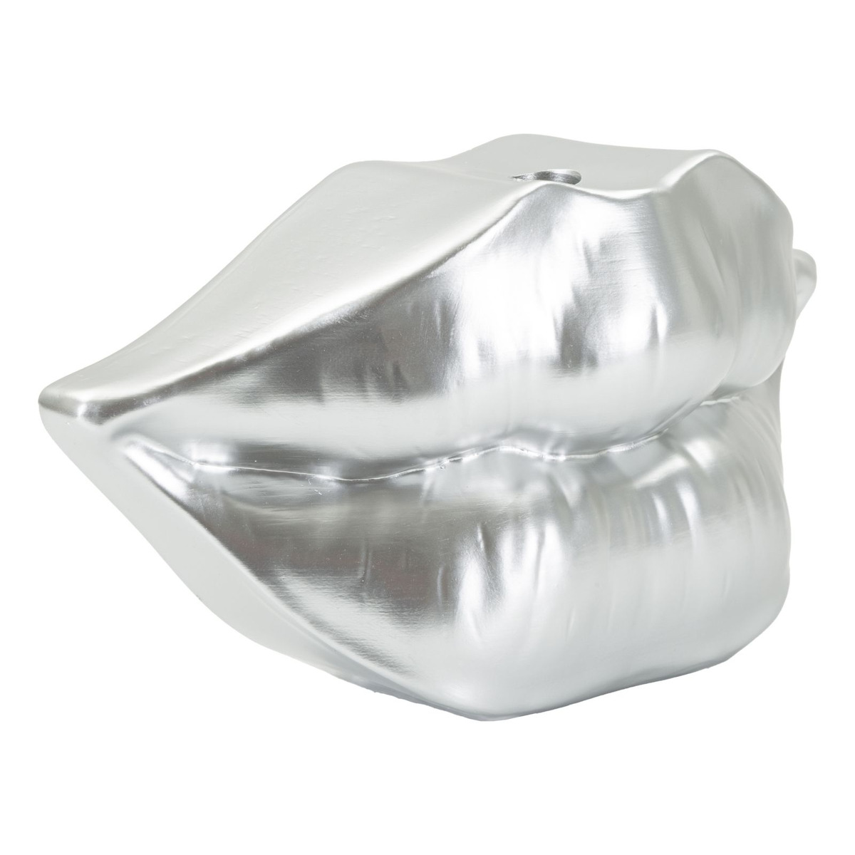 Kendra Home - Vaso Decorativo Bocca, Argento, 12x23x8 cm