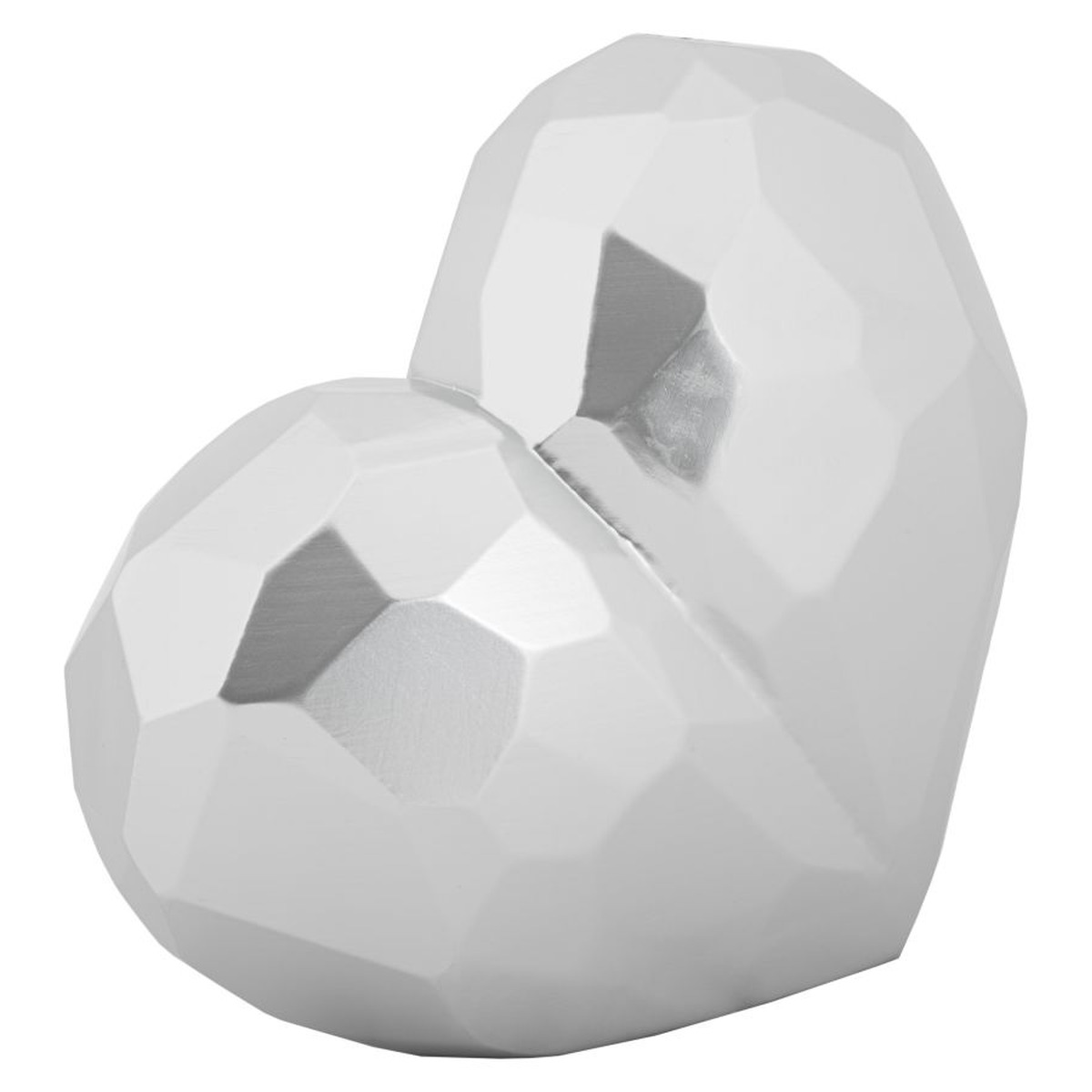 Kendra Home - Vaso Decorativo Cuore, Argento, 18x19x9 cm