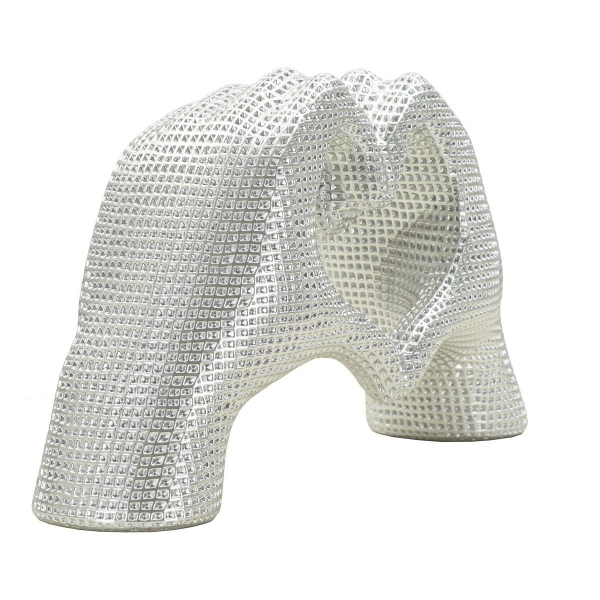 Kendra Home - Scultura Mani, Argento, 13,5x25x7,5 cm