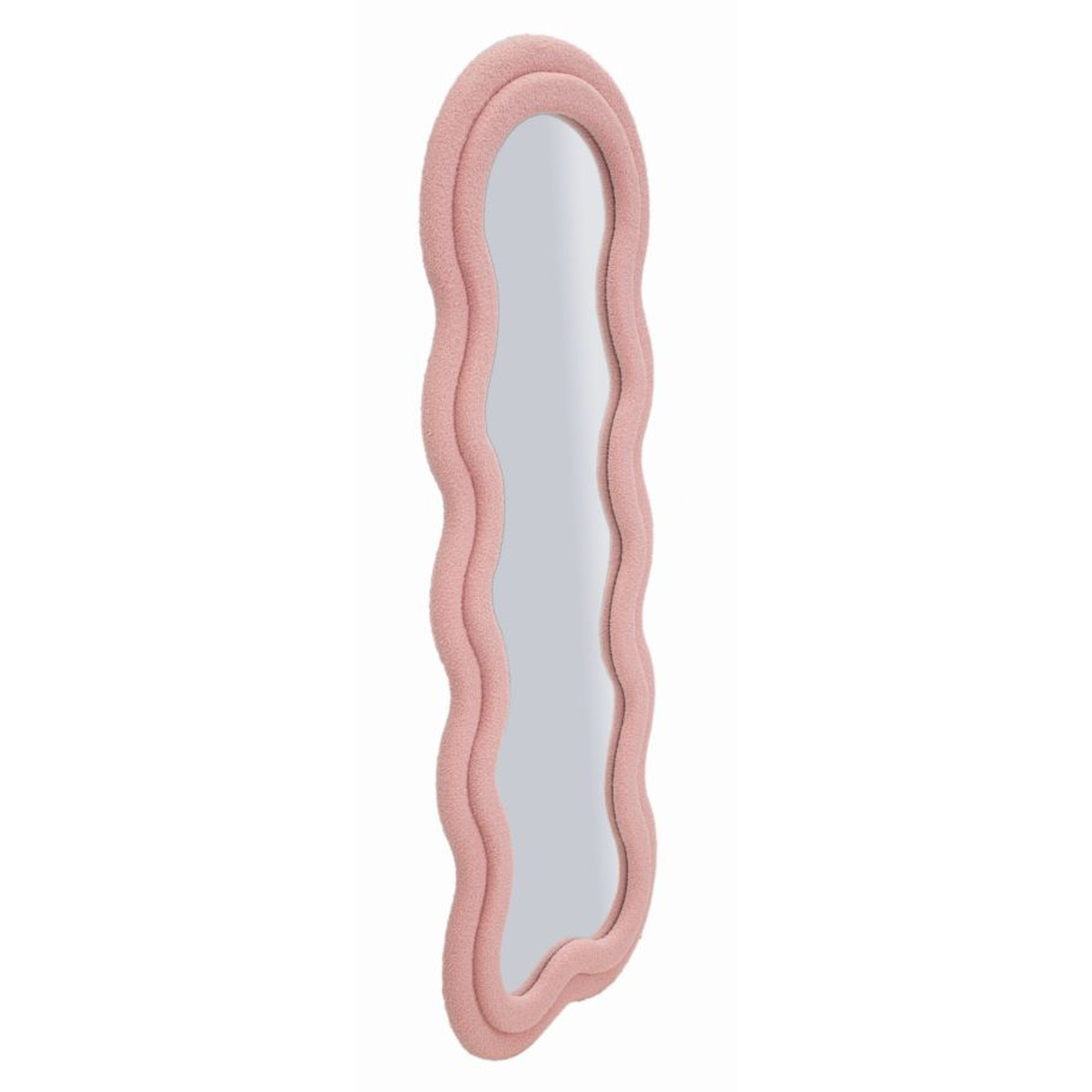 Kendra Home - Specchio con Cornice Onda 4, Rosa, 60x4x160 cm
