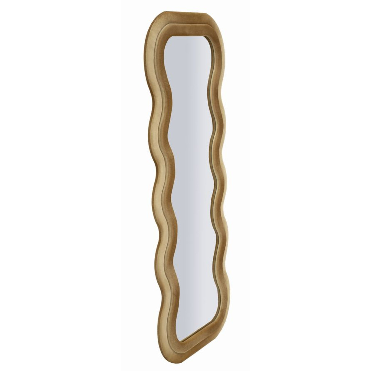 Kendra Home - Specchio con Cornice Onda 1, Oro, 60x6x160 cm