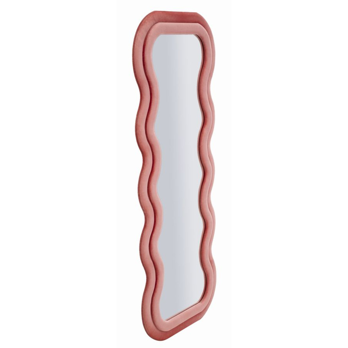 Kendra Home - Specchio con Cornice Onda 2, Rosa, 60x6x160 cm