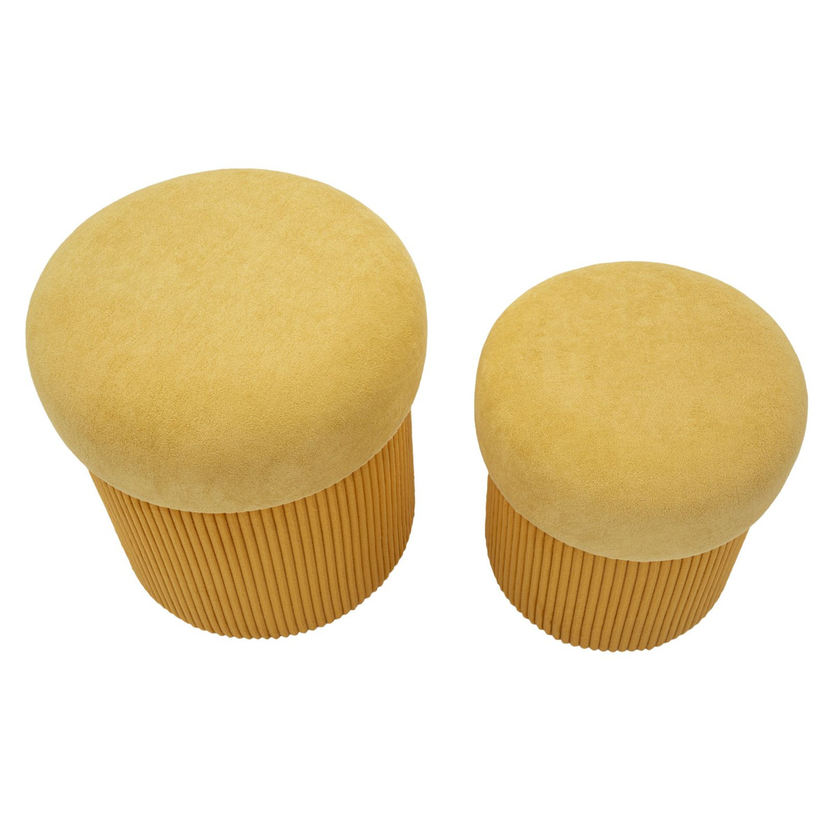 Kendra Home - Pouf VKH722, Giallo, 44x42x42 cm