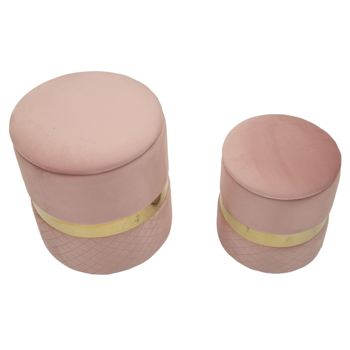 Kendra Home - Set di 2 Pouf VKH869, Rosa, 37x37x42 cm