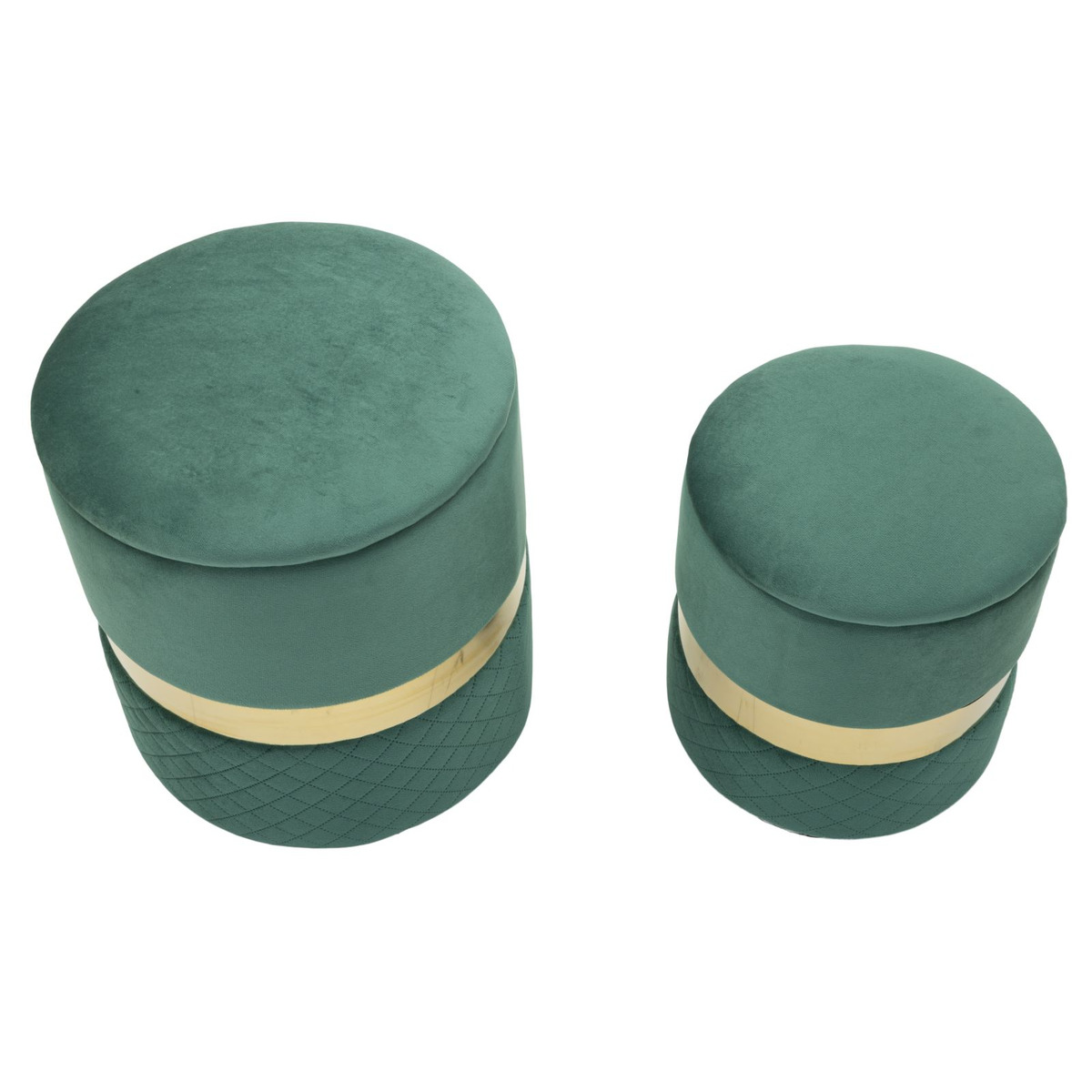 Kendra Home - Set di 2 Pouf VKH870, Verde, 37x37x42 cm