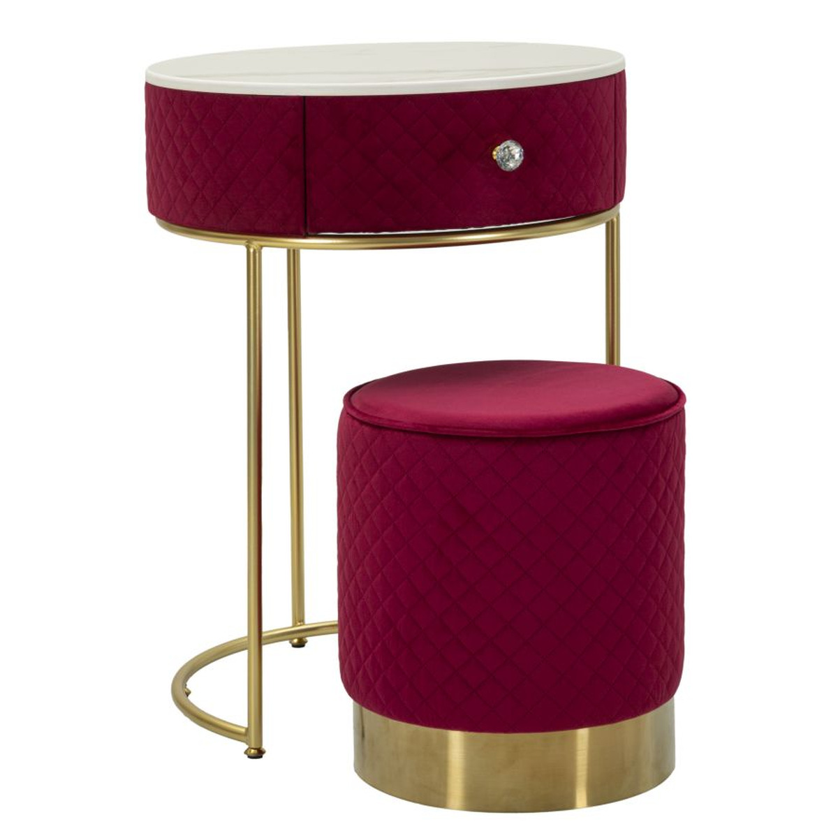 Kendra Home - Comodino VKH756, Rosso, 52x52x70 cm