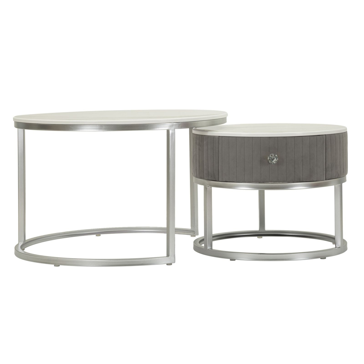 Kendra Home - Set Tavolini VKH796, Grigio, 70x70x45 cm