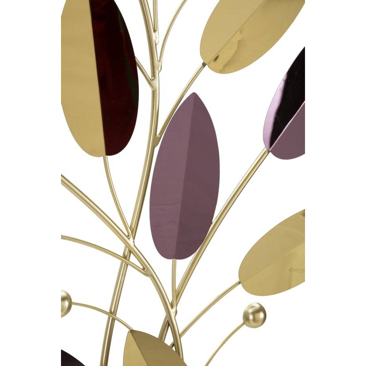 Kendra Home - Decorazione in Metallo 3D Foglie 1, Multicolore, 59x3,8x98,4 cm