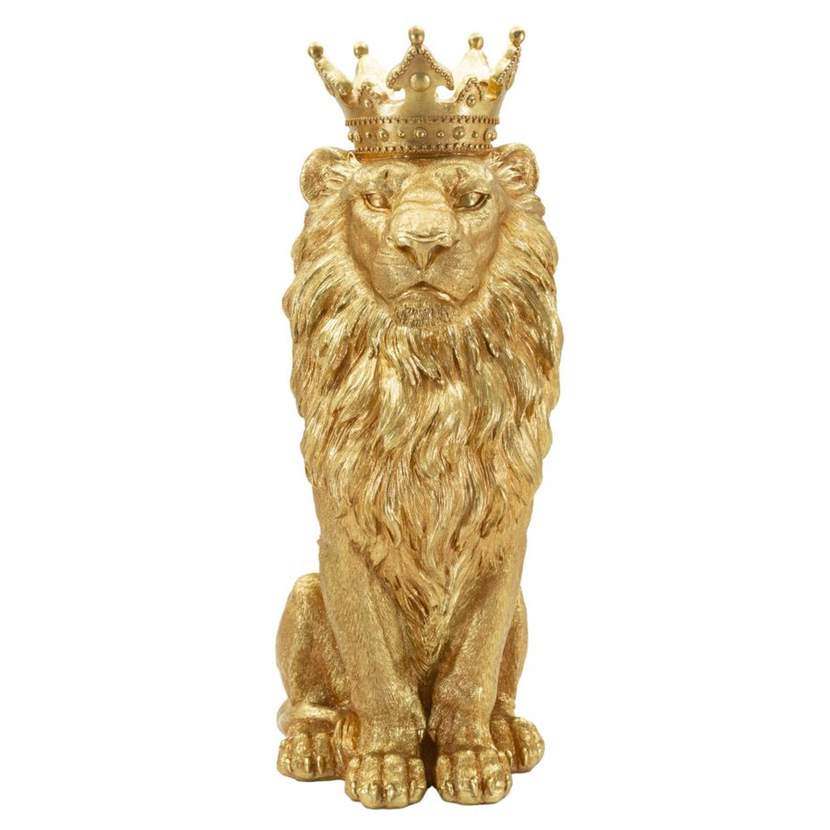 Kendra Home - Scultura Leone 1, Oro, 30x42x74 cm