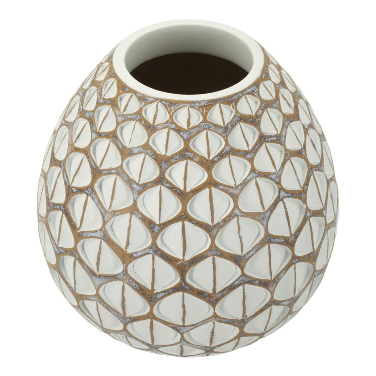 Kendra Home - Vaso Decorativo Istanbul, Bianco, 27x27x27 cm
