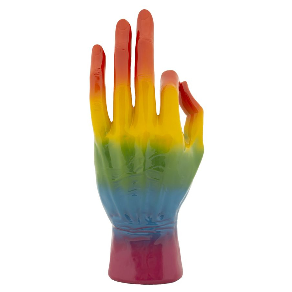 Kendra Home - Scultura Mano, Multicolore, 16x10,5x36 cm