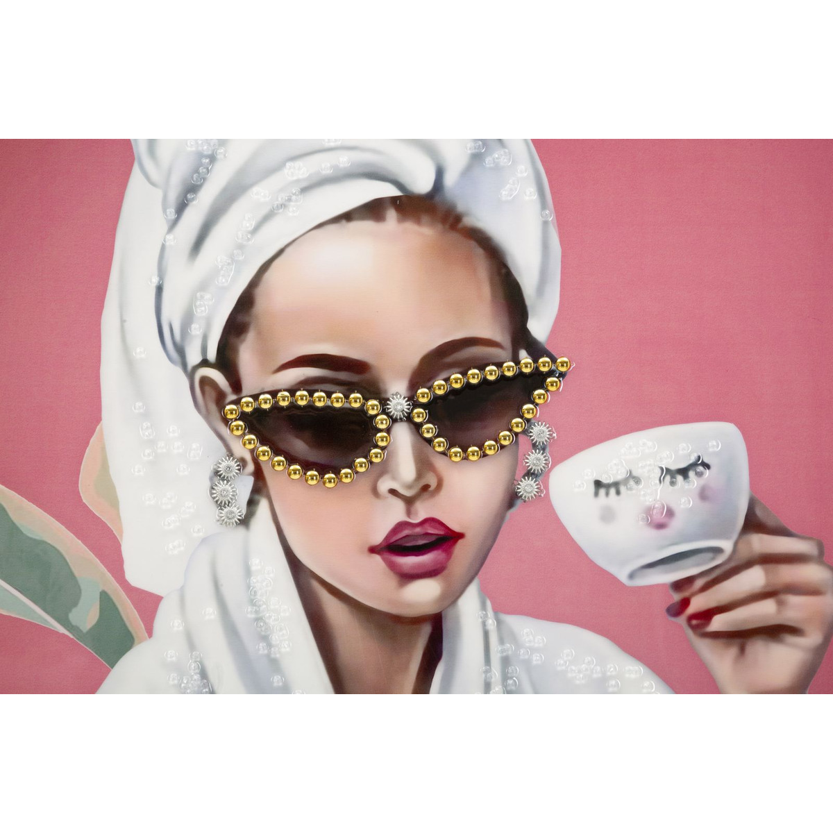 Kendra Home - Stampa su Tela Relax, Multicolore, 82x82x4 cm