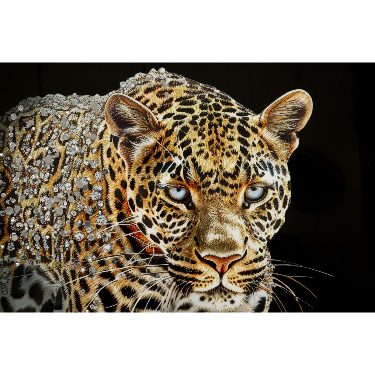 Kendra Home - Stampa su Tela Leopardo, Multicolore, 82x82x4 cm