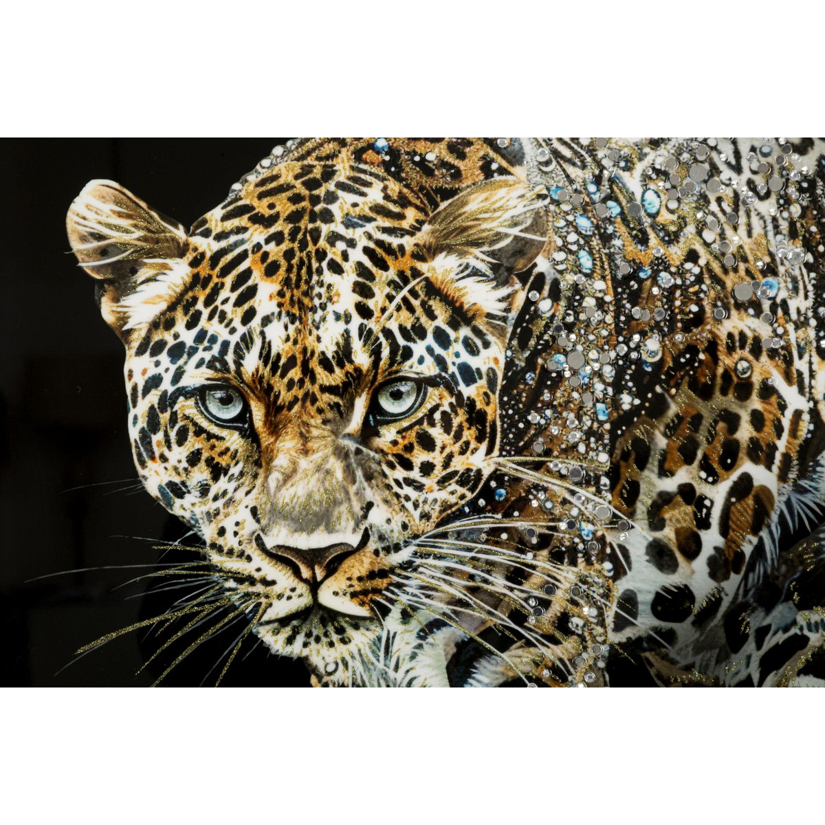 Kendra Home - Stampa su Tela Leopardo 1, Multicolore, 82x82x4 cm