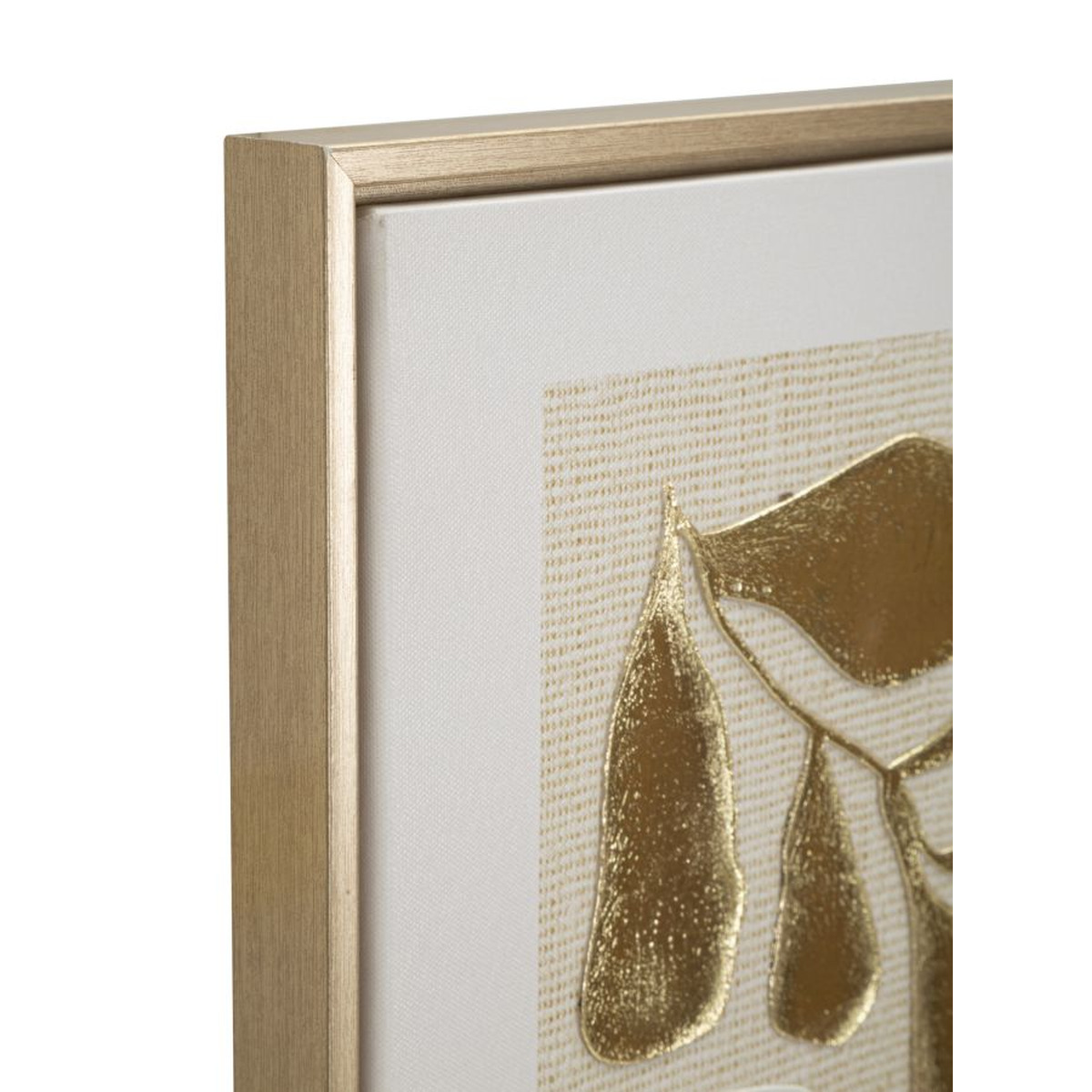 Kendra Home - Stampa su Tela con Cornice Foglie, Multicolore, 50x3x70 cm