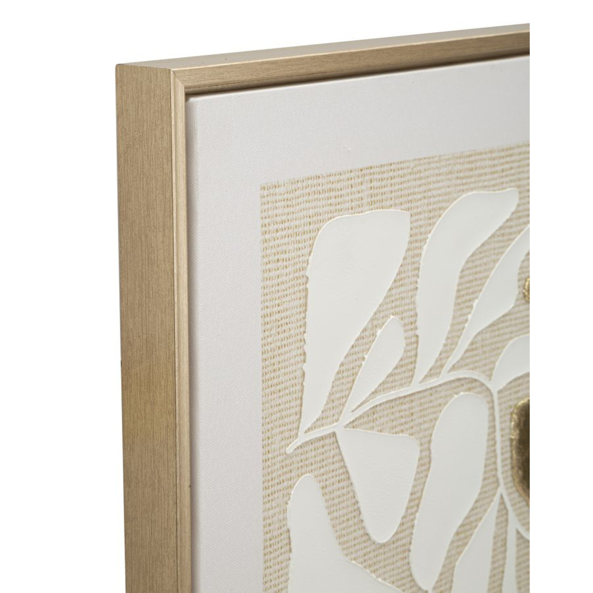 Kendra Home - Stampa su Tela con Cornice Foglie 1, Multicolore, 50x3x70 cm