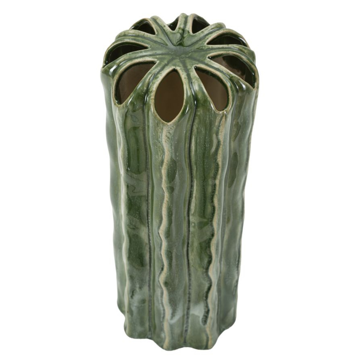 Kendra Home - Vaso Decorativo VKH848, Verde, 12x12x31,5 cm