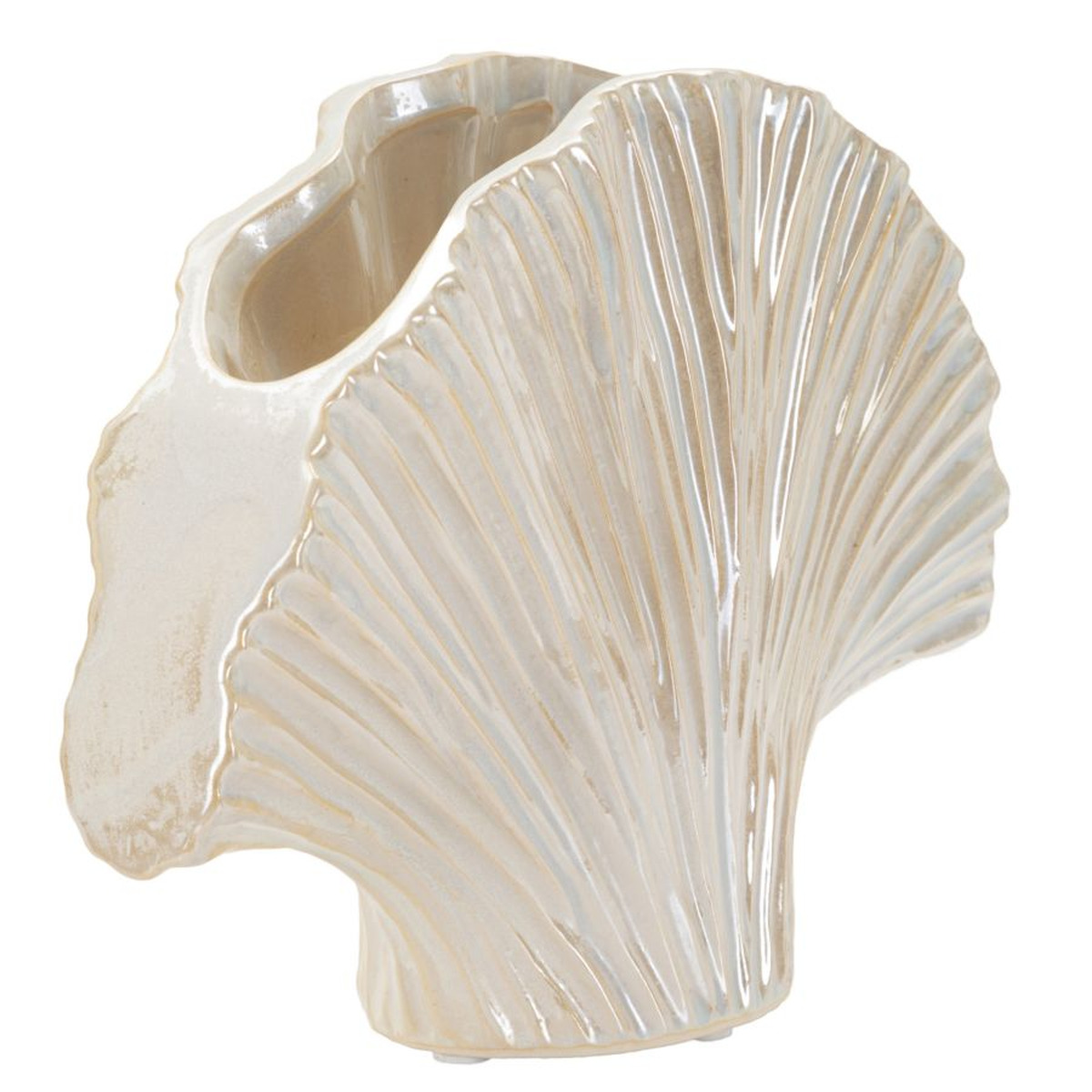 Kendra Home - Vaso Decorativo VKH851, Bianco, 27x8x19 cm