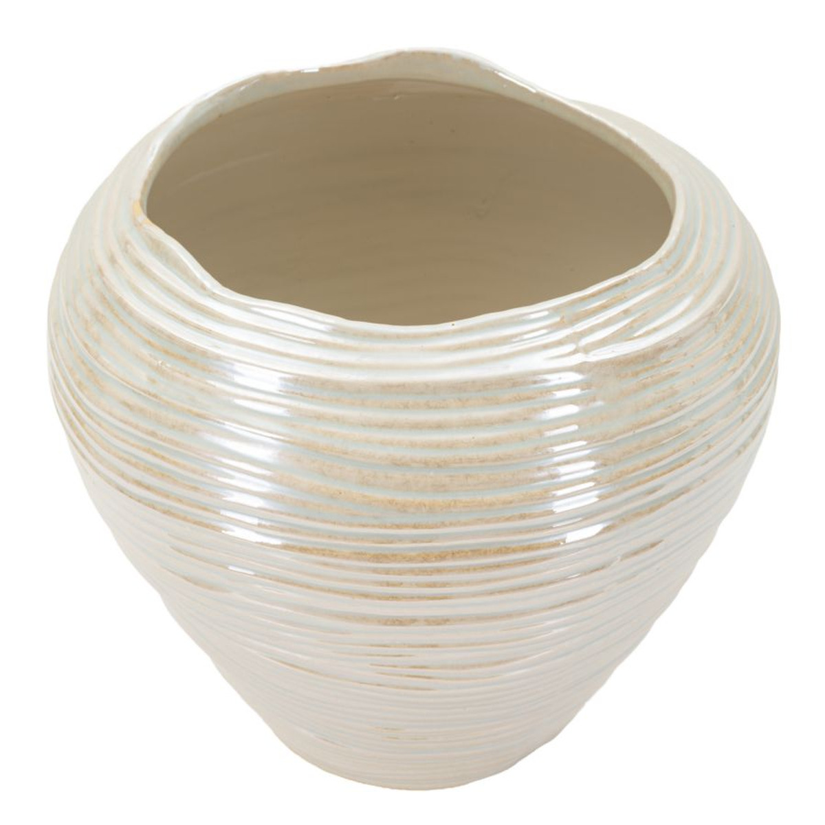 Kendra Home - Vaso Decorativo VKH841, Bianco, 27x27x24 cm
