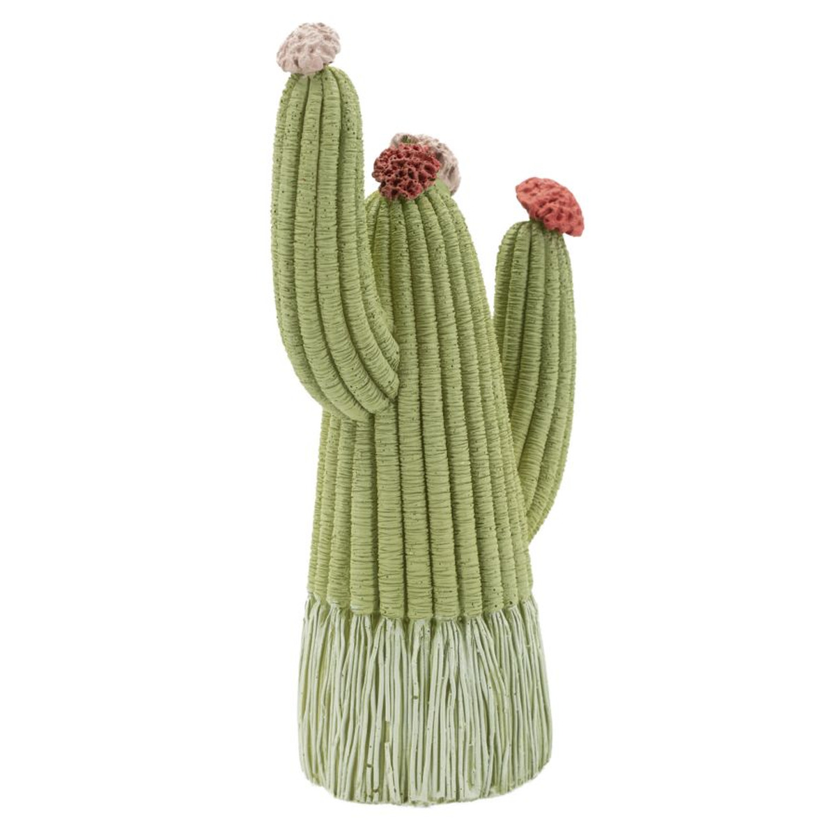Kendra Home - Scultura Cactus 2, Multicolore, 10,5x6,5x20,5 cm