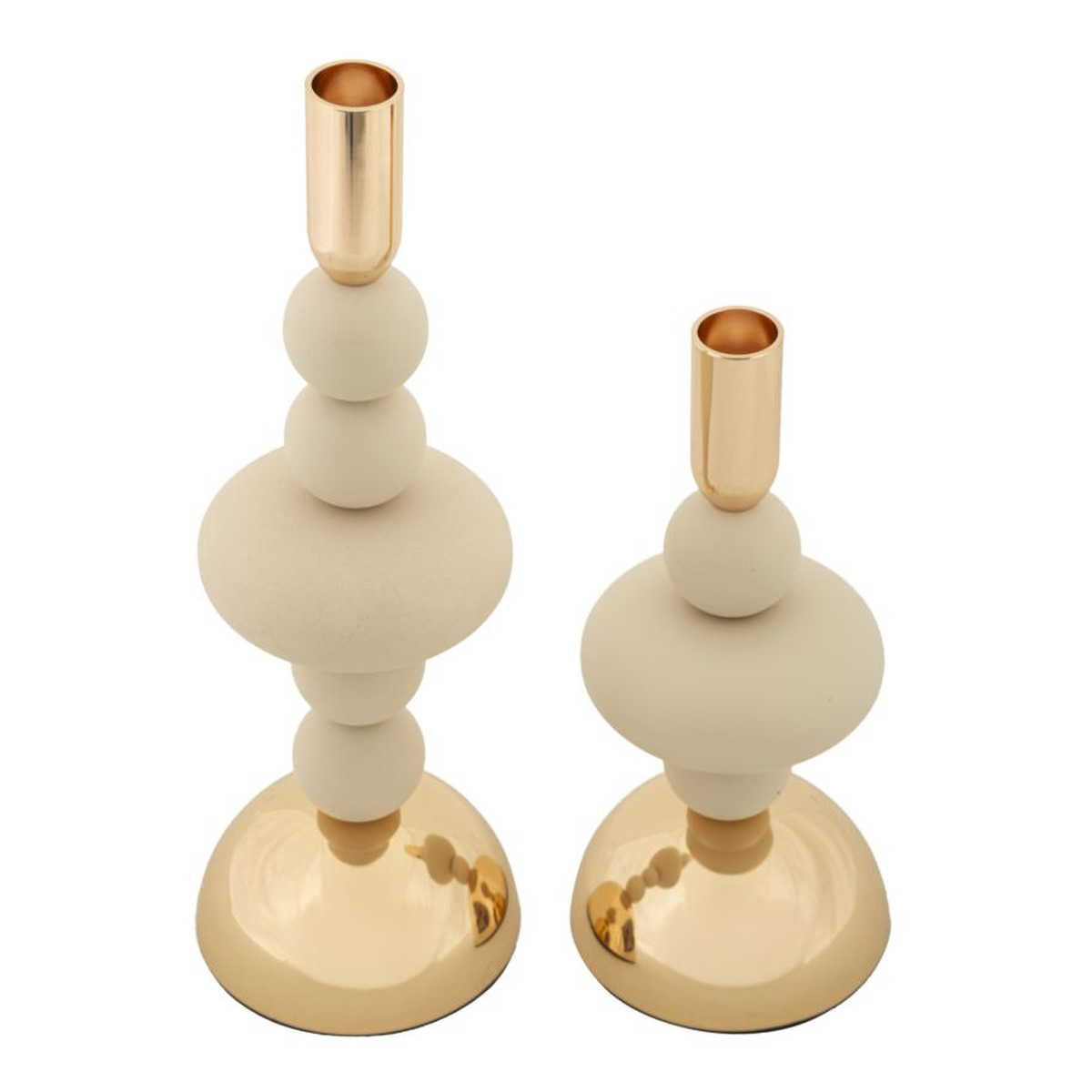 Kendra Home - Portacandela VKH925, Beige, 10x10x30 cm