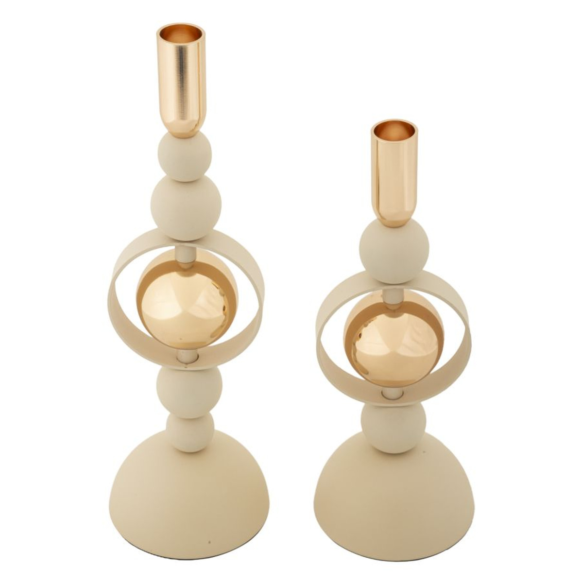 Kendra Home - Portacandela VKH927, Beige, 10x10x33 cm