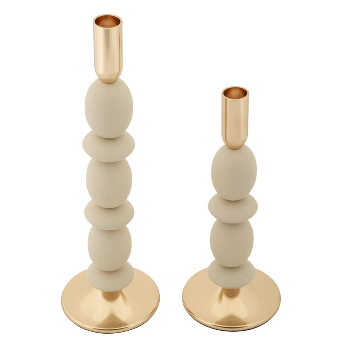 Kendra Home - Portacandela VKH929, Beige, 10x10x33,5 cm