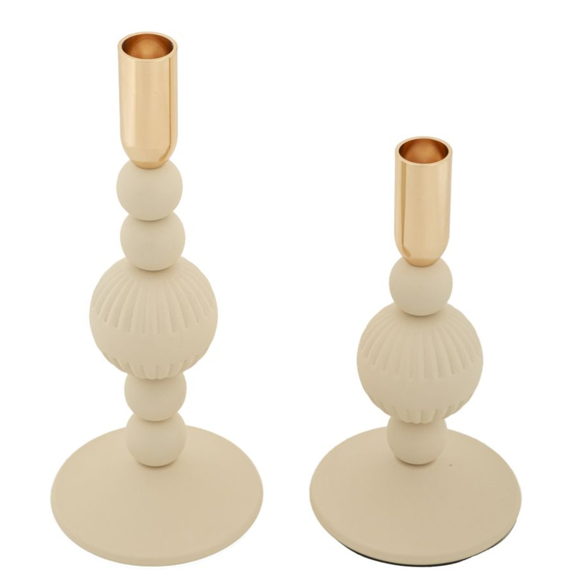 Kendra Home - Portacandela VKH931, Beige, 10x10x25,5 cm