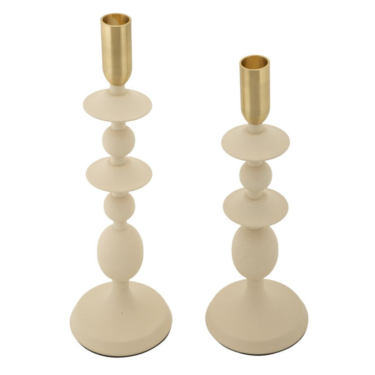 Kendra Home - Portacandela VKH933, Beige, 10x10x33 cm