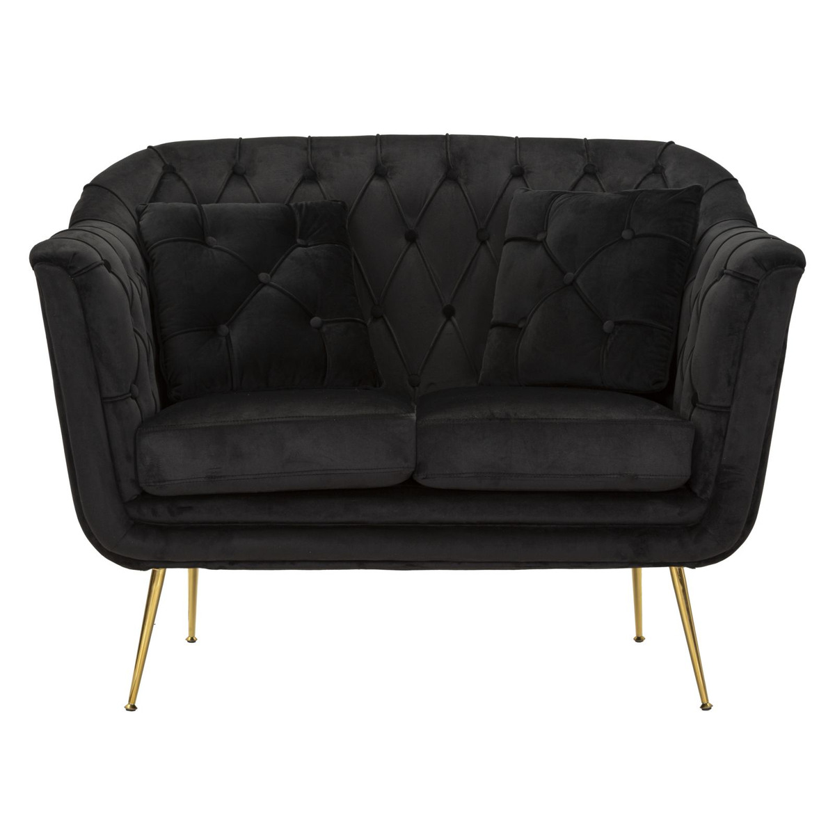 Kendra Home - Divano VKH896, Nero, 130x83x91 cm