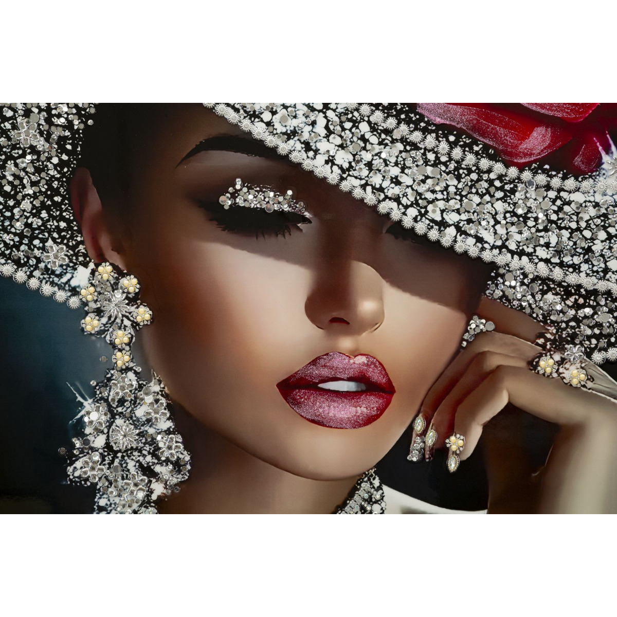 Kendra Home - Stampa su Tela con Cornice Donna 8, Multicolore, 102x4,5x152 cm